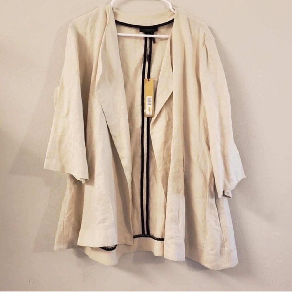 ICON Cream Open-Front Lightweight Blazer